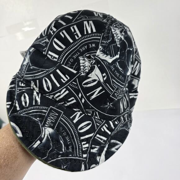 Welder Nation Welding Hat Cap Size 7 5/8 Reversible Green/Black skulls - Picture 7 of 11